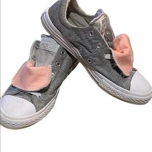 Converse Sneakers Girls Size 3 Pink and Gray with Flip over Tongue